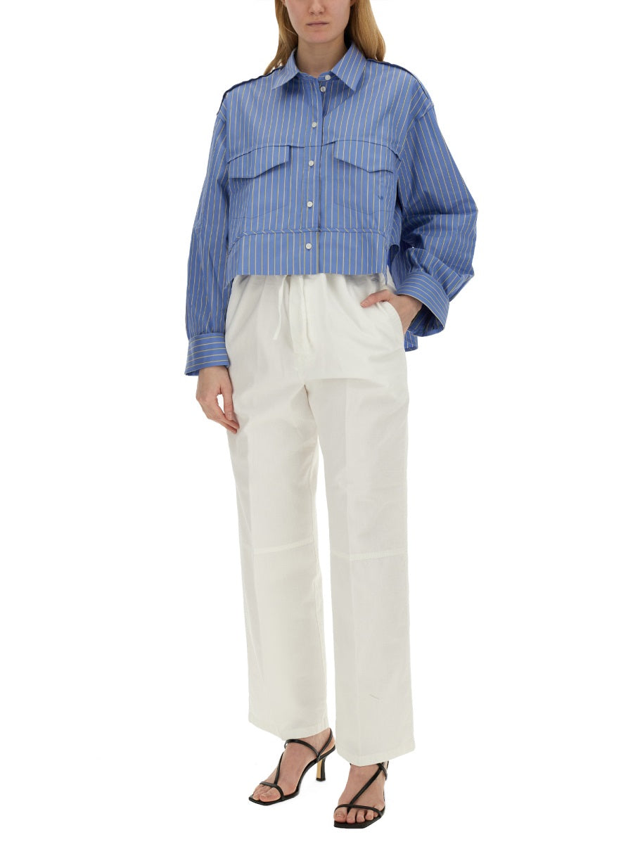 Victoria Beckham white wide-leg trousers — view 2