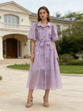 Embellished puff-sleeve two-piece maxi dress set — view 2