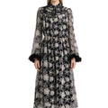 Beaded floral bell-sleeve maxi dress — view 2