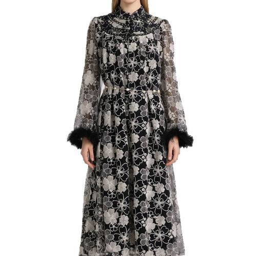 Beaded floral bell-sleeve maxi dress — view 2